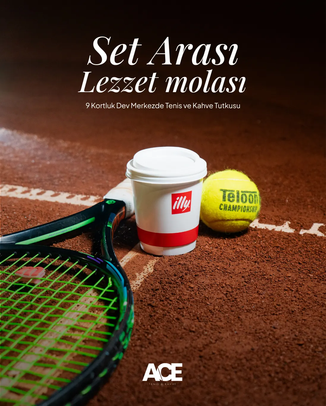 Ace Tenis için hazırlanan antrenman ve kort sosyal medya çekimi — çalışma 2