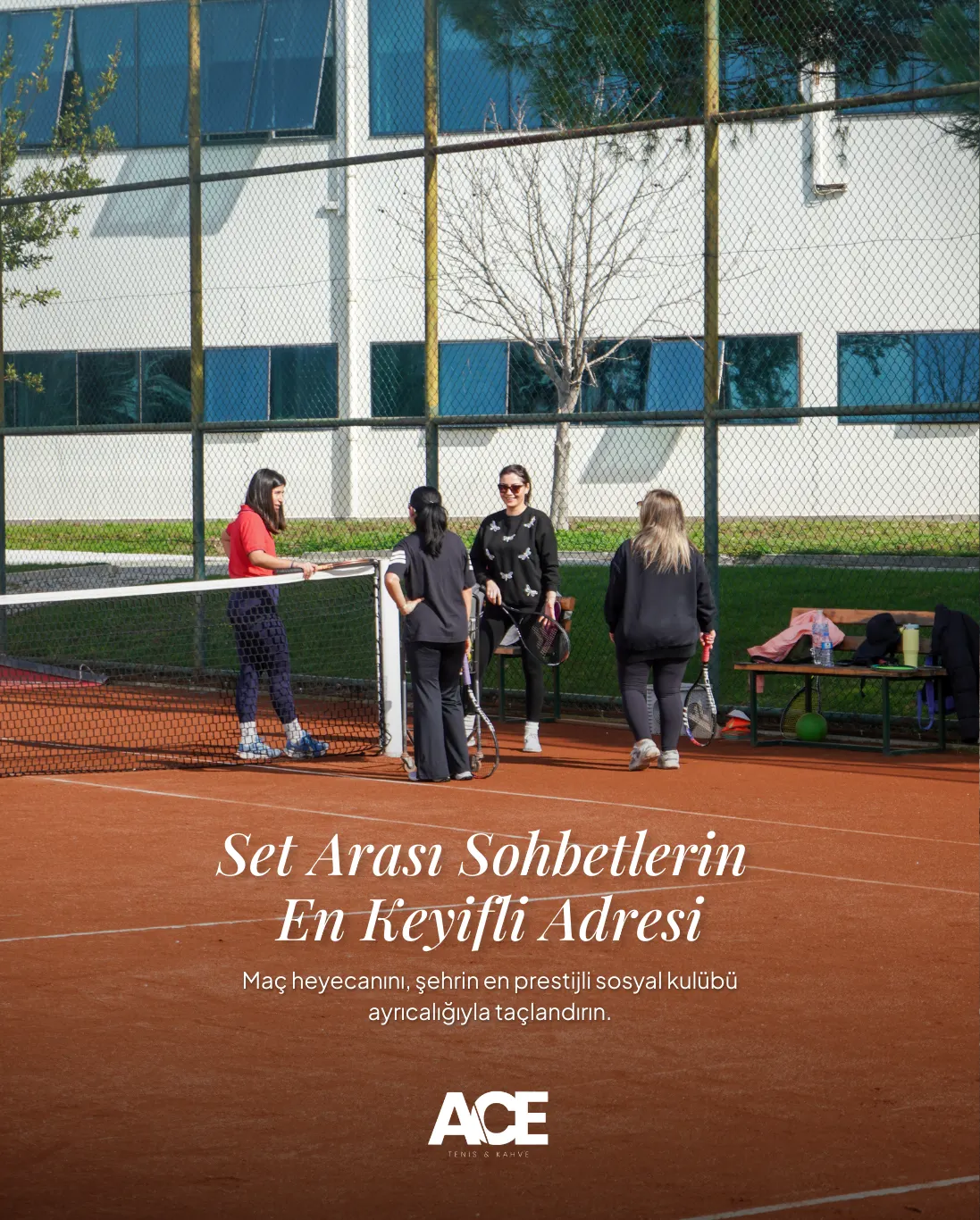 Ace Tenis için hazırlanan antrenman ve kort sosyal medya çekimi — çalışma 3